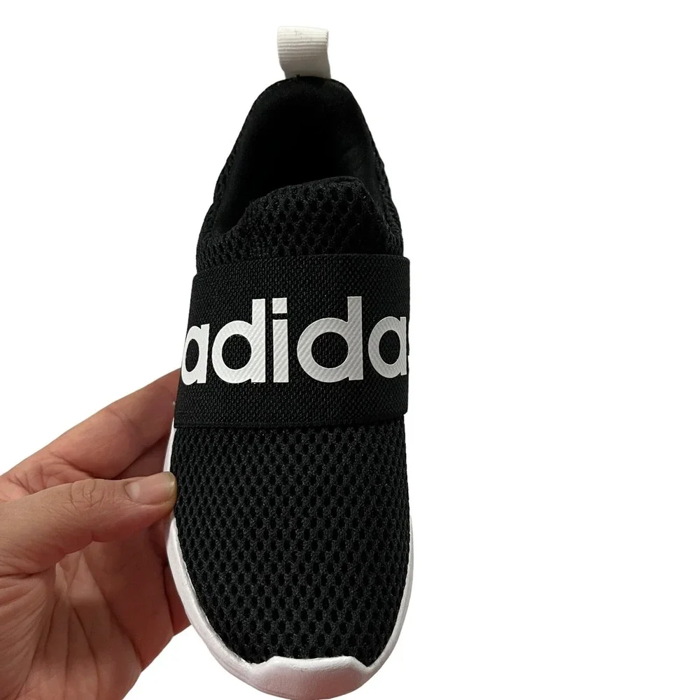 Adidas Little Boys Girls‎ Slip on Sneakers Sz 12 Black-White Lightweight Comfort